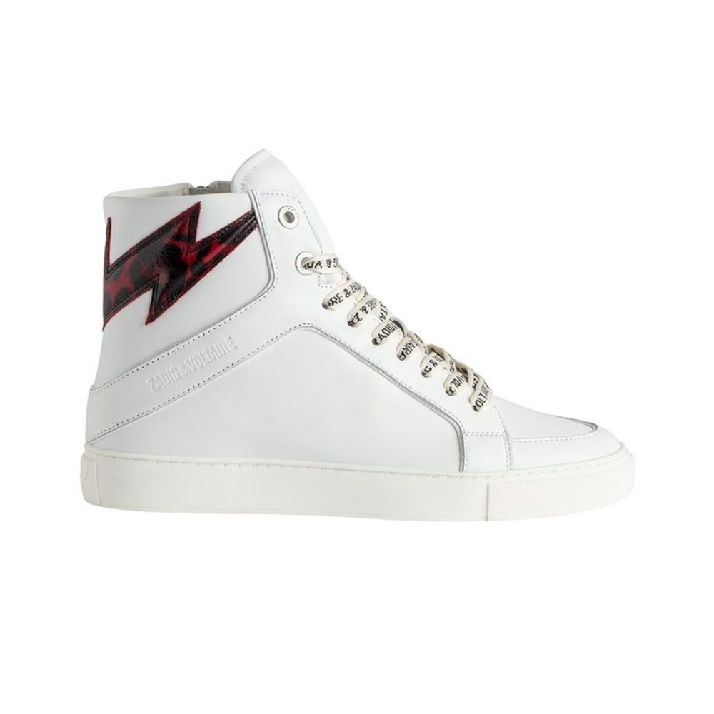 Zadig & Voltaire High Flash Smooth Leather Sneaker, White